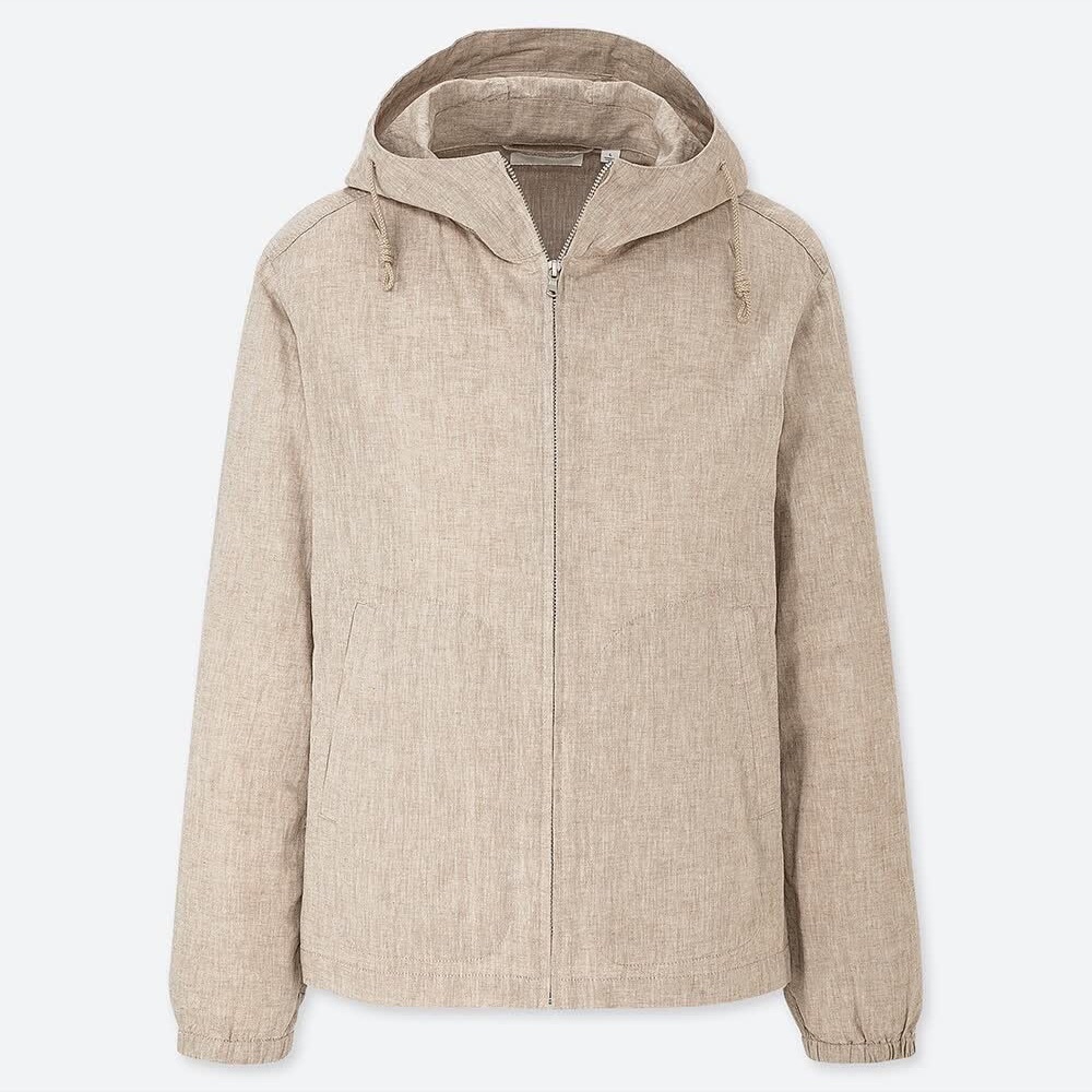NWOT - Uniqlo Linen Cotton Full Zip Parka in Beige - Size S